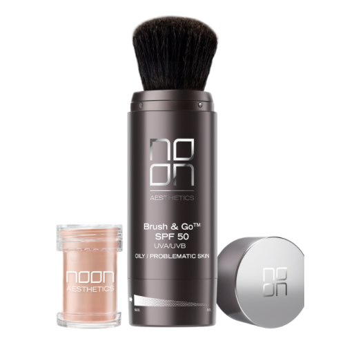 NOON BRUSH&GO MINERAL SUN PROTECTION POWDER SPF 50 RIEBIAI/PROBLEMINEI ODAI (Tone 01), 2x5 ML